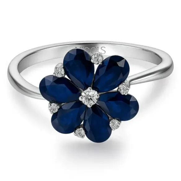 Anillo Flor Zafiro Mini Details - Saphiringe