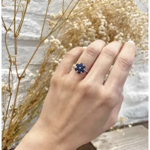 Anillo Flor Zafiro Mini Details - Bagues en saphir 2