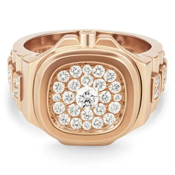 Anillo Or D Reloj Pave Forma TV - Brillant