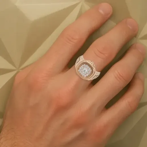 Anillo Or D Reloj Pave Forma TV - Brillante 2