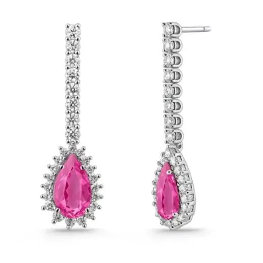 Pendientes Red Carpet Zafiro rosa pera - Pendientes de Zafiro