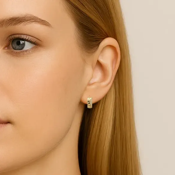 Pendientes Diamantes Oro Amarillo Firmamento Pastilla Square - cortos