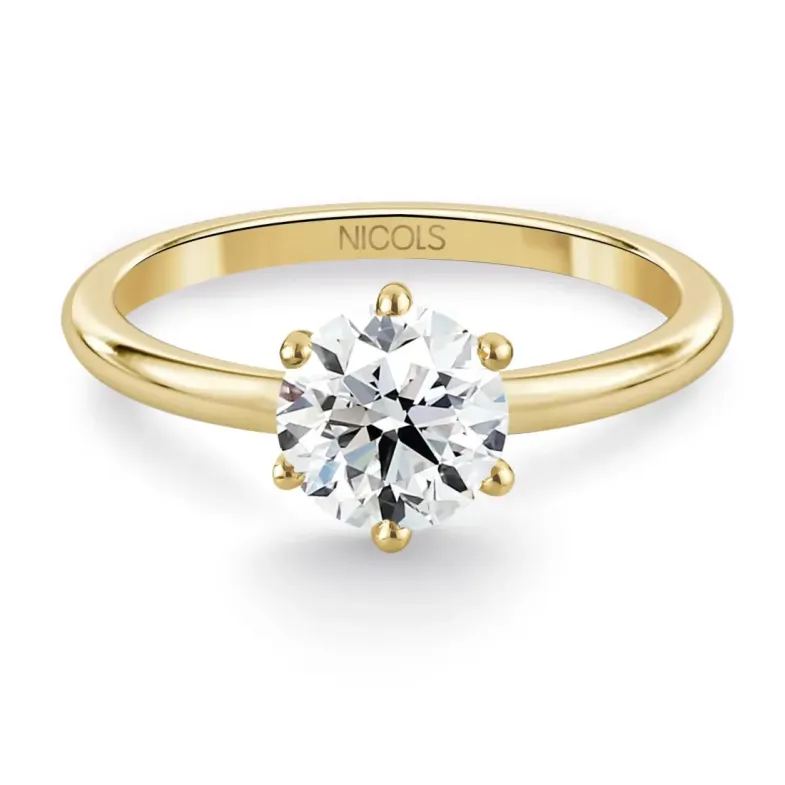 Anillo diamante 0,75 quilates en oro amarillo Charlotte solitario - Solitarios de Oro Amarillo