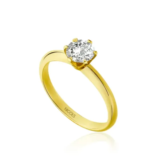 Anillo diamante 0,75 quilates en oro amarillo Charlotte solitario - Solitarios de Oro Amarillo