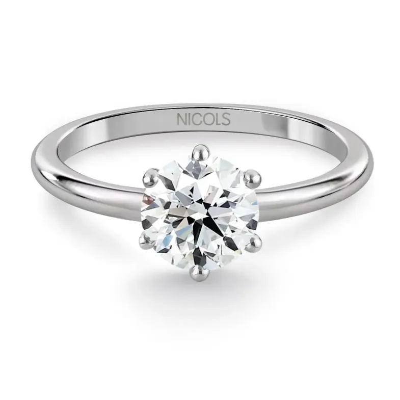 Anillo Compromiso Charlotte Oro Blanco (18K) Con Diamante 1.00Ct - Brillant