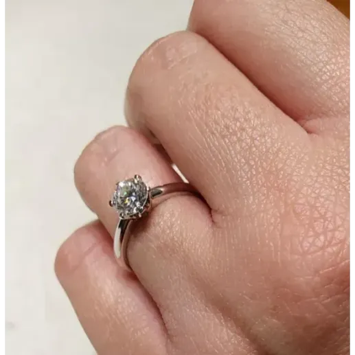 Anillo diamante 1,00 quilate oro blanco Charlotte solitario - Talla Brillante 2