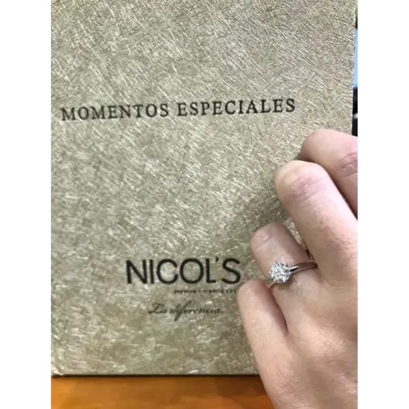 Anillo Compromiso Charlotte Oro Blanco (18K) Con Diamante 1.00Ct - Brillant