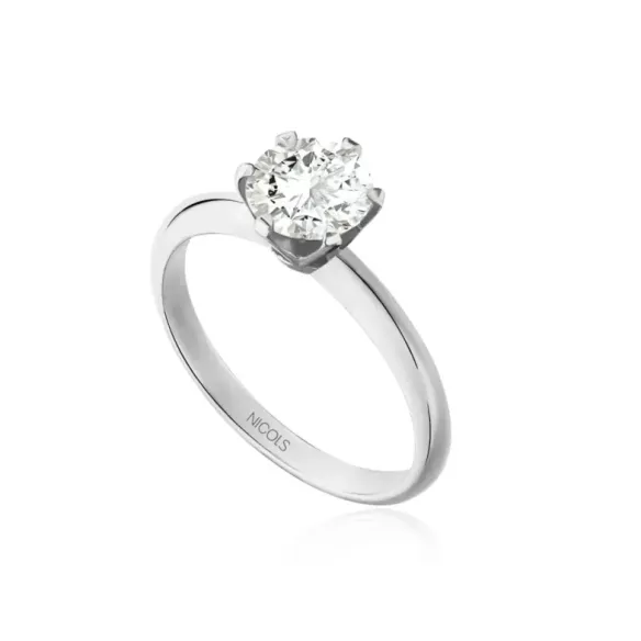 Anillo Compromiso Charlotte Oro Blanco (18K) Con Diamante 1.00Ct - Brillant