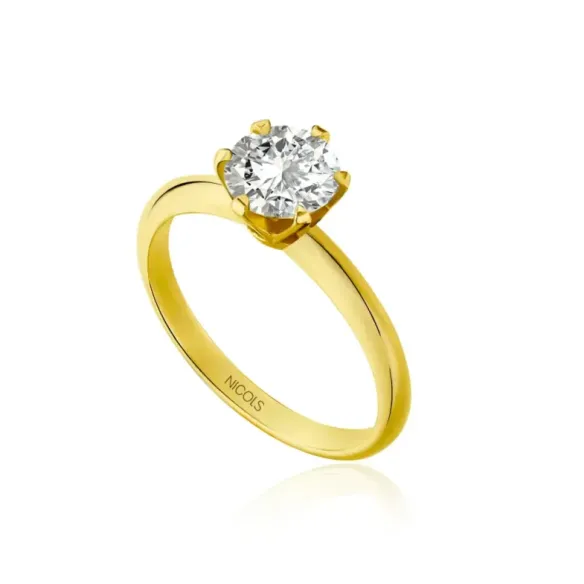 Anillo diamante 1,00 quilates en oro amarillo Charlotte solitario - Solitarios de Oro Amarillo