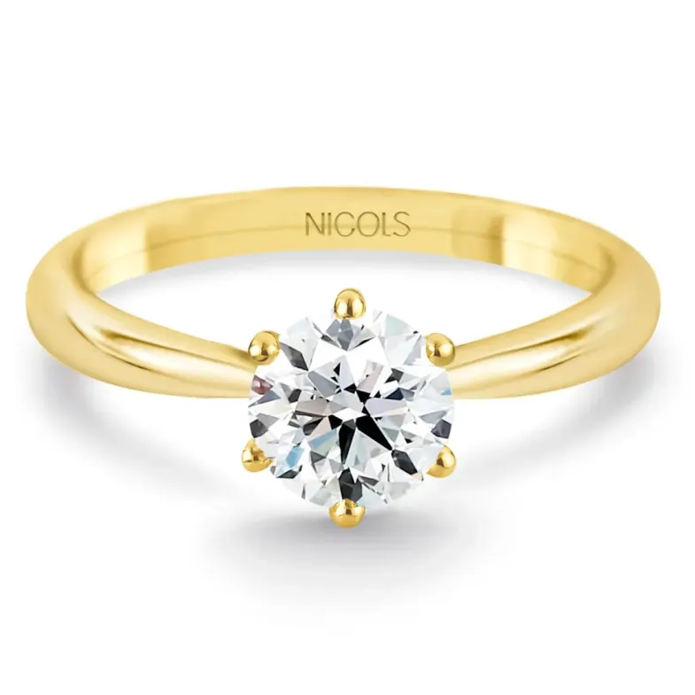 Alexia Solitaire Ring 0.75 ct Yellow Gold - Brilliant Cut