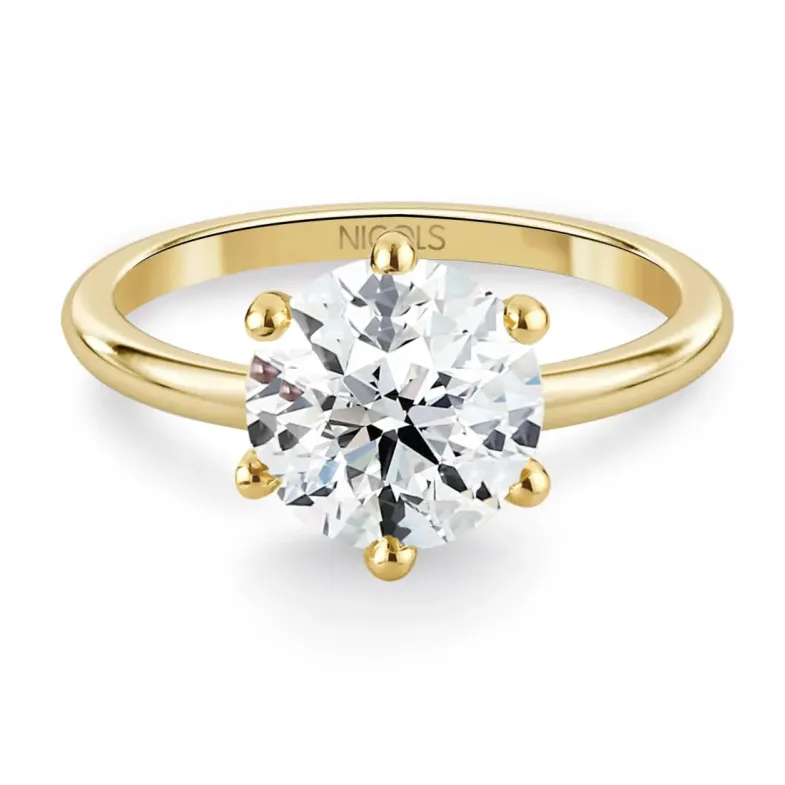 Wedding Ring 2 Carat Charlotte yellow gold - Diamond Rings Major 2 CT