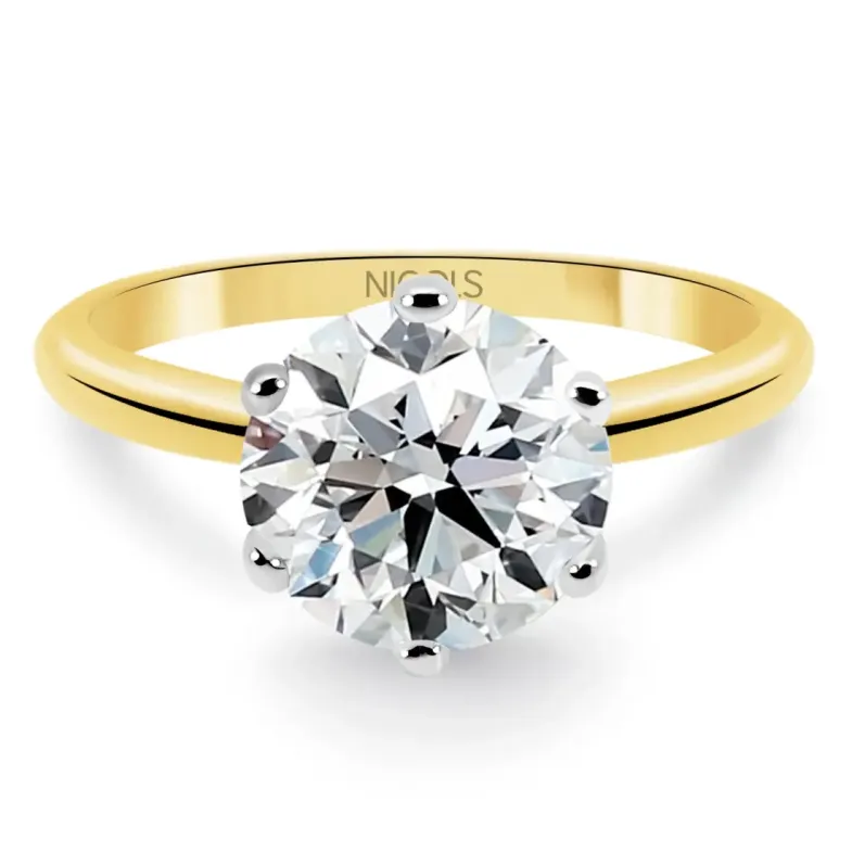 Wedding Ring 2.01 Carat Charlotte yellow gold and white gold - Diamond Rings Major 2 CT