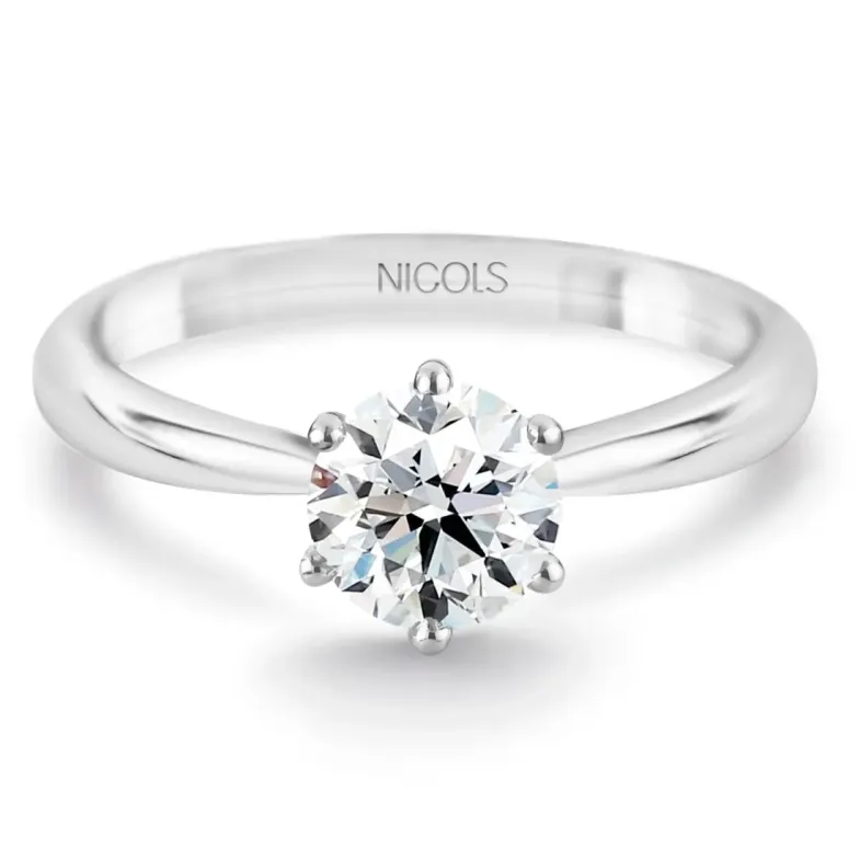 Anillo Solitario 1,00 ct Alexia oro blanco - Talla Brillante