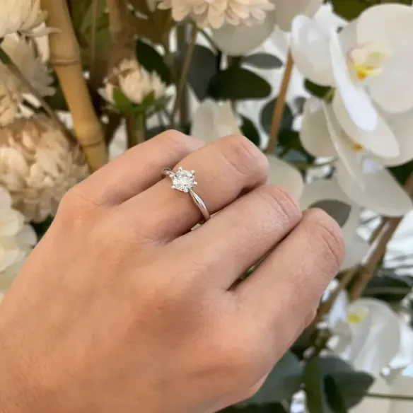 Anillo Solitario 1,00 ct Alexia oro blanco - Talla Brillante