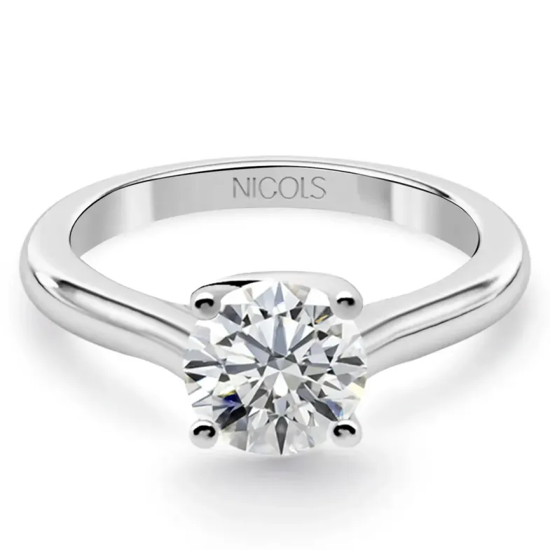 Megan white gold engagement ring with a 1.00ct diamond. - Brilliant Cut