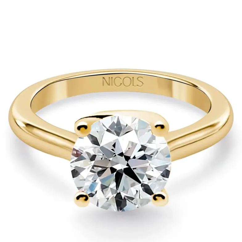 Megan yellow gold engagement ring with a 1.50ct diamond. - Diamond Rings 1 CT