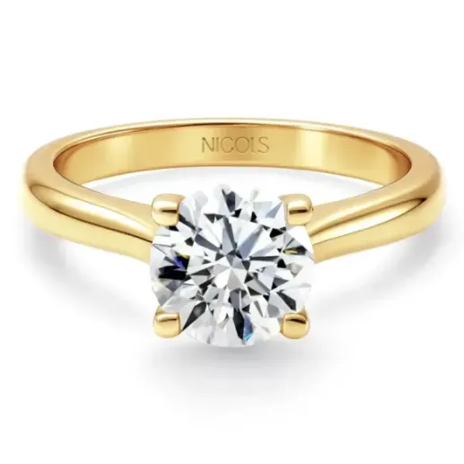 Nancy Solitaire Ring 0.75 ct Yellow Gold - Brilliant Cut