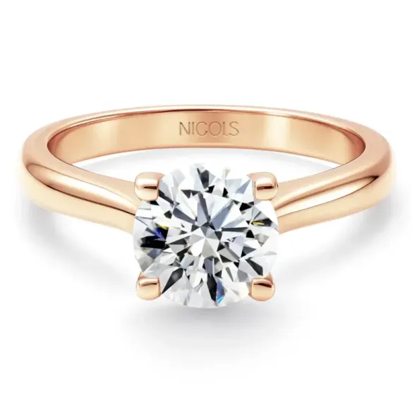 Anillo Solitario 0,75 ct Nancy oro rosa - Talla Brillante