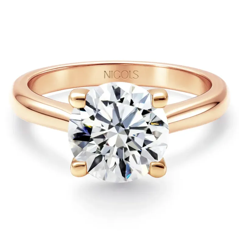 Anillo Solitario 2,50 ct Nancy oro rosa - Anillos Diamante mayor 2 ct