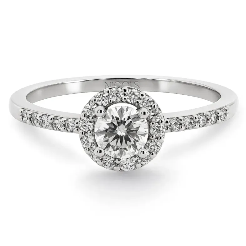 Anillo Solitario Diamante Clavel 0.30 - Talla Brillante