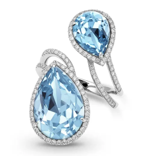 Anillo topacios y diamantes Octopus Perilla - Anéis Outras pedras preciosas 2