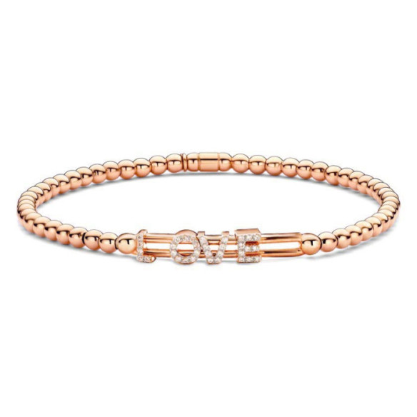 LOVE Colette rose Gold and Diamond Elastic Bracelet - Diamond bracelets