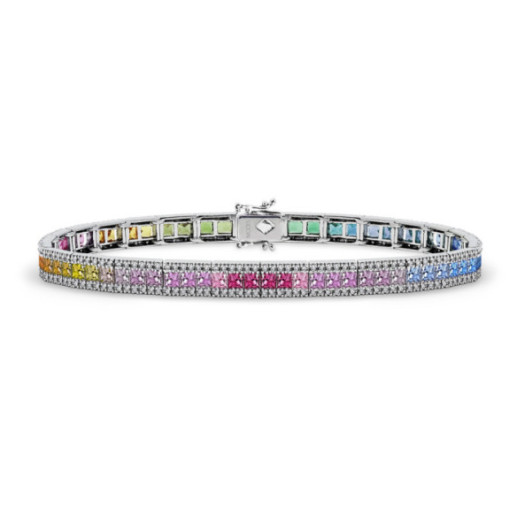 Pulsera Diamantes y Zafiros varios colores Degradé - Pulseiras de cor de pedras
