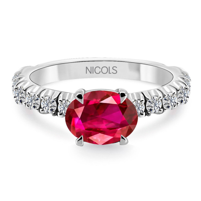 Anillo Rubí oval Lolita 1.20 - Anillos de Rubí