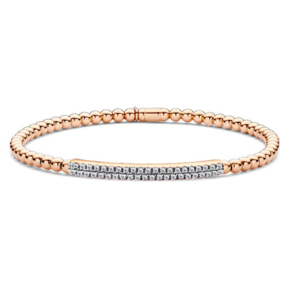 Pulsera Oro rosa y Diamantes Elástica Colette Barra - Pulseiras de ouro