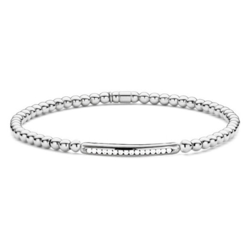 Pulsera Elástica de Diamantes y Oro blanco Elástica Barra Sencilla Colette - PULSEIRAS