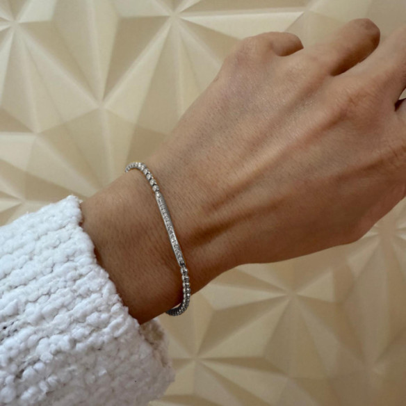 Colette Diamond and White Gold Stretch Bracelet - BRACELETS