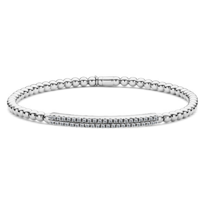 Colette Barra Elastic White Gold and Diamond Bracelet - Gold bracelets