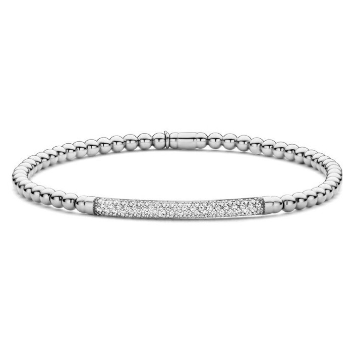 Pulsera Oro blanco y Diamantes Elástica Colette Barra - Bracciali diamantati
