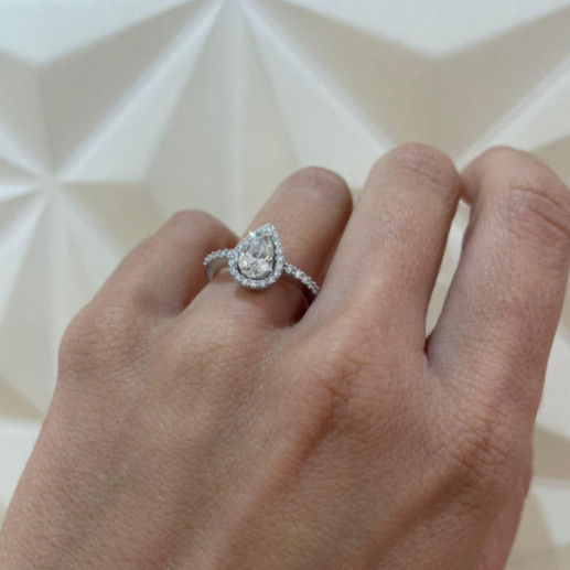 Anillo Diamante Pera Solitario 0.97 Quilates - Talla Pera 2