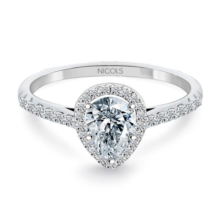 Anillo Diamante Pera Solitario 0.40 Quilates Alma - Talla Pera