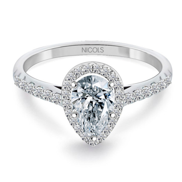 Anillo Diamante Pera Solitario 0.40 Quilates Alma - Talla Pera