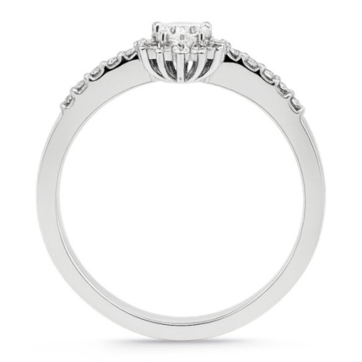 Anillo Solitario Margarita 0.15 brazo diamantes - ANéIS 2