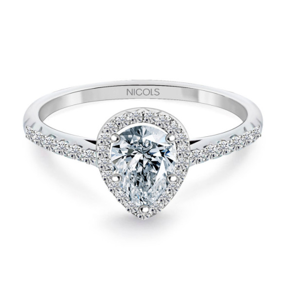 Pear Solitaire Diamond Ring 0.75 Carat - Talla Pera
