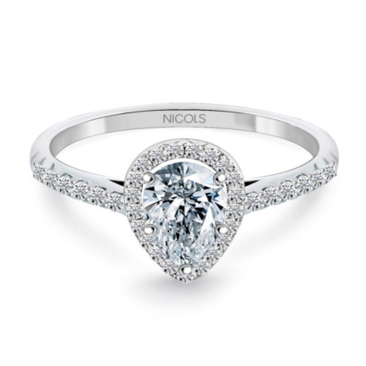 Anillo Diamante Pera Solitario 0.30 Quilates Alma - Talla Pera