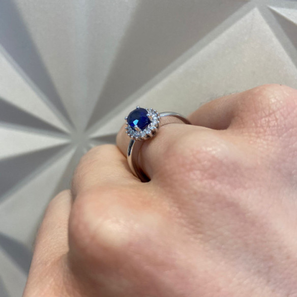 Ring Verpflichtung Zafiro Dalia 1.00 - Jubiläums Verlobungsringe