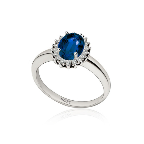 Anello di fidanzamento con zaffiro Dahlia 1.00 - Impegno di anniversario degli anelli