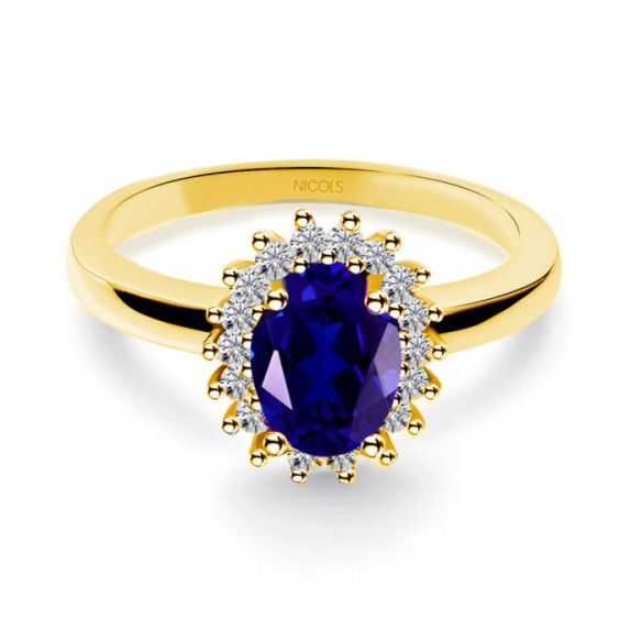 Anillo Compromiso Zafiro Dalia 1.00 - ANéIS