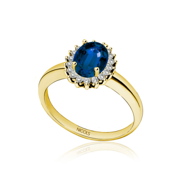Anillo Compromiso Zafiro Dalia 1.00 - LES ANNEAUX