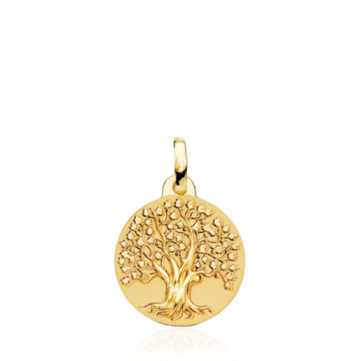 Árbol de la Vida Colgante Medalla 16Mm Oro 18K - Medalhas e Cruzes