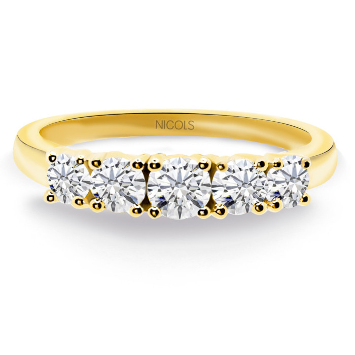 Anillo Diamantes Eloise 0.70 Oro Amarillo - Talla Brillante