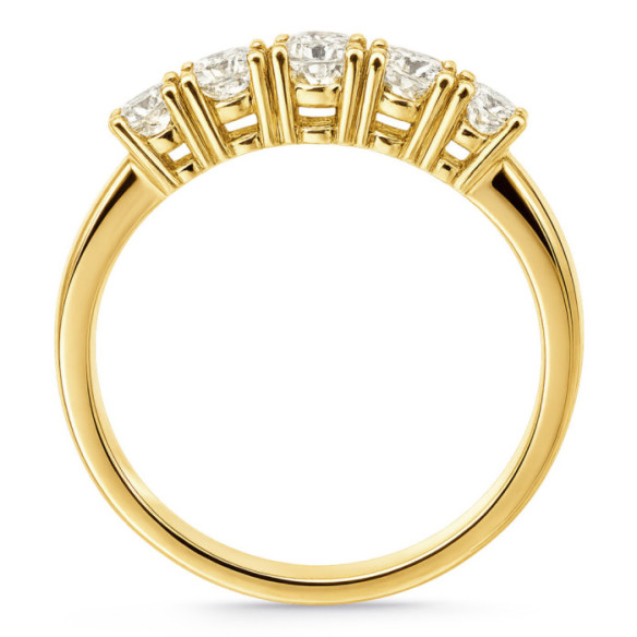 Anillo Diamantes Eloise 0.70 Oro Amarillo - Talla Brillante