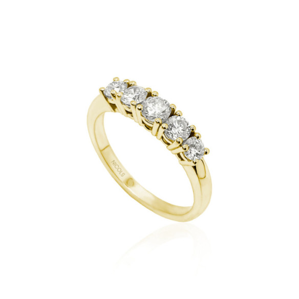 Anillo Diamantes Eloise 0.70 Oro Amarillo - Talla Brillante