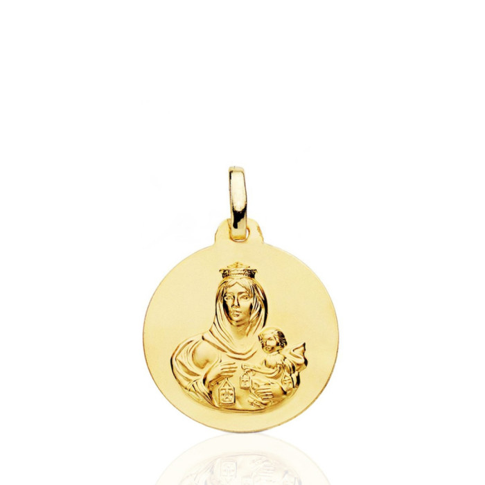 Medalla 18mm Virgen del Carmen 18K - Medallas de Vírgenes