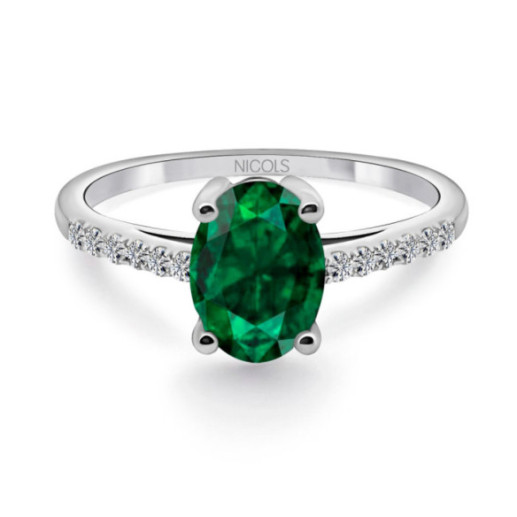Anillo Esmeralda verde Lola 1.50 - Compromisso de aniversário de anéis