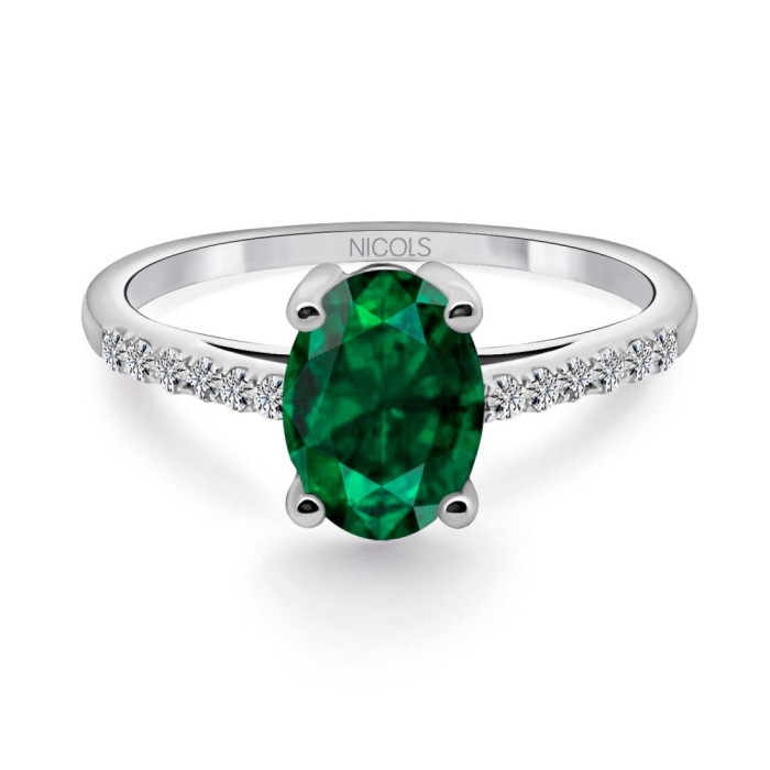 Anillo Esmeralda verde Lola 1.50 - Compromisso de aniversário de anéis